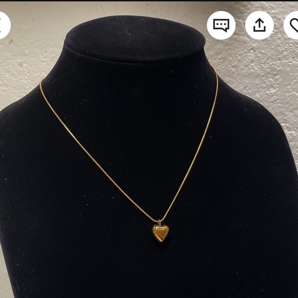 💛 Keachains Jewelry Gold Mini Puffed Heart Necklace 💛 - Picture 2 of 8